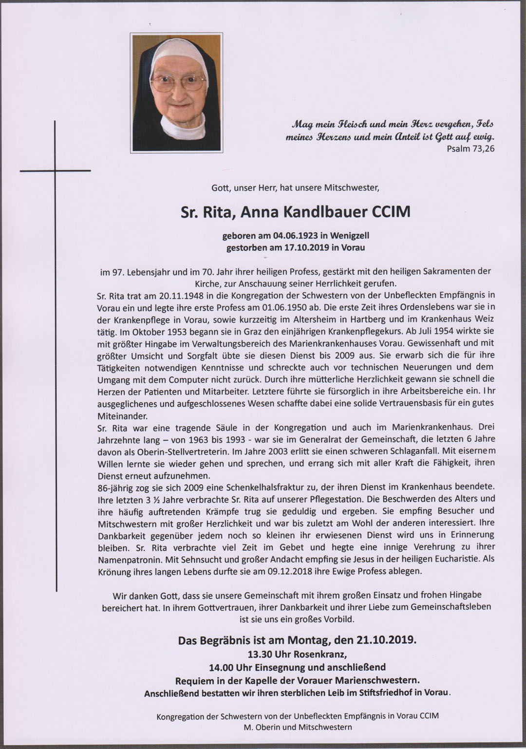 You are currently viewing Sr. Rita Kandlbauer