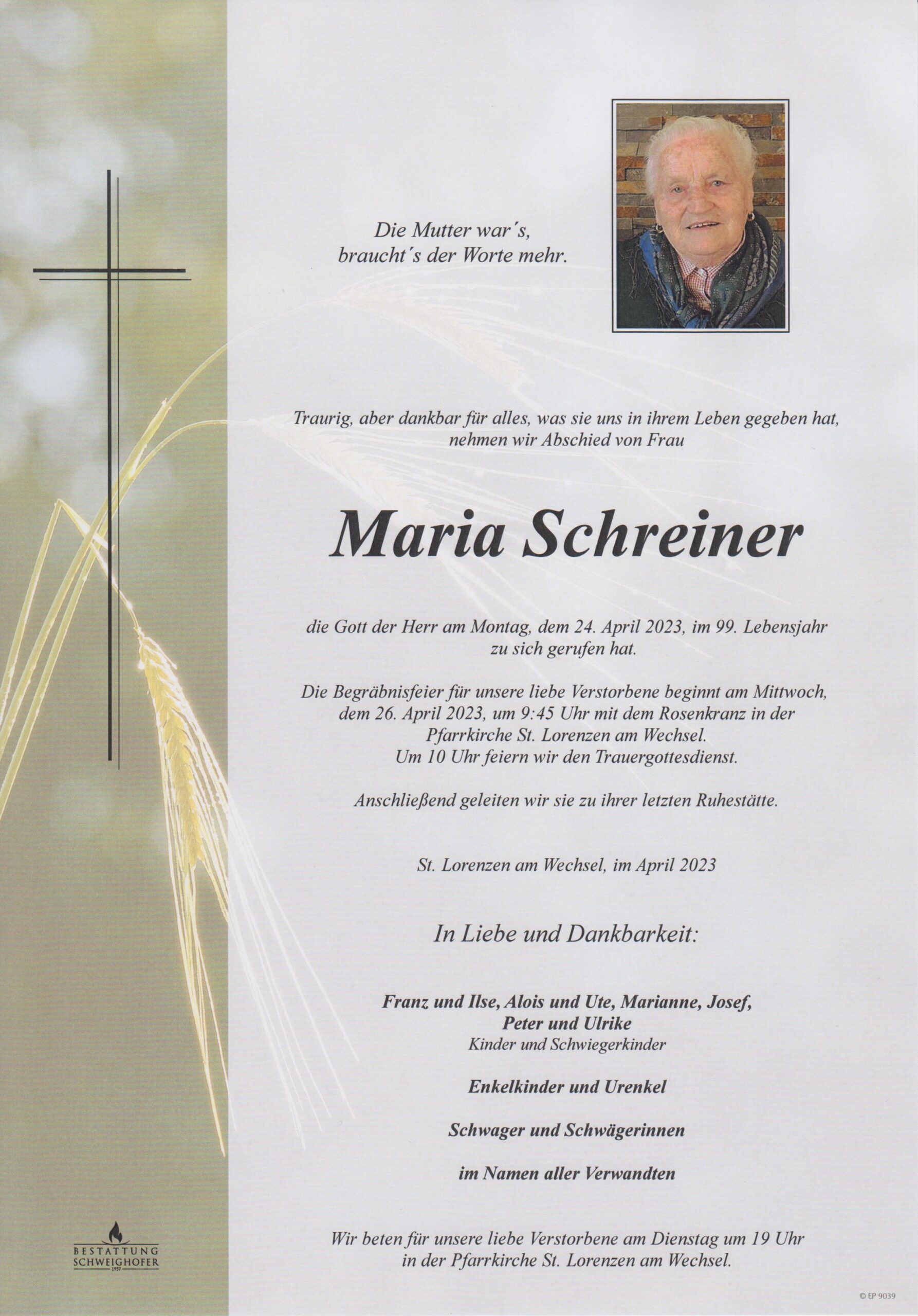 You are currently viewing Maria Schreiner