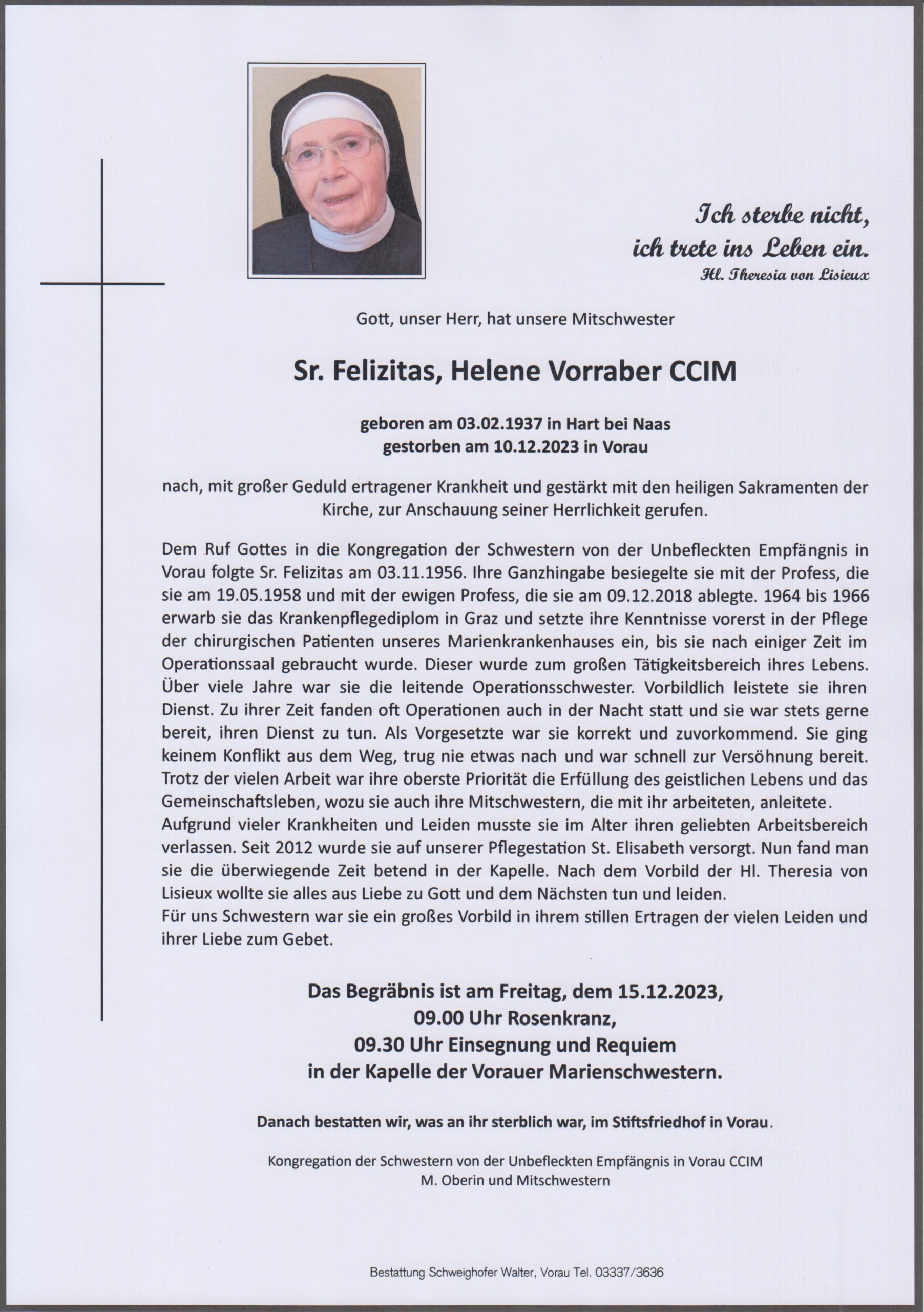 You are currently viewing Sr. Felizitas, Helene Vorraber CCIM